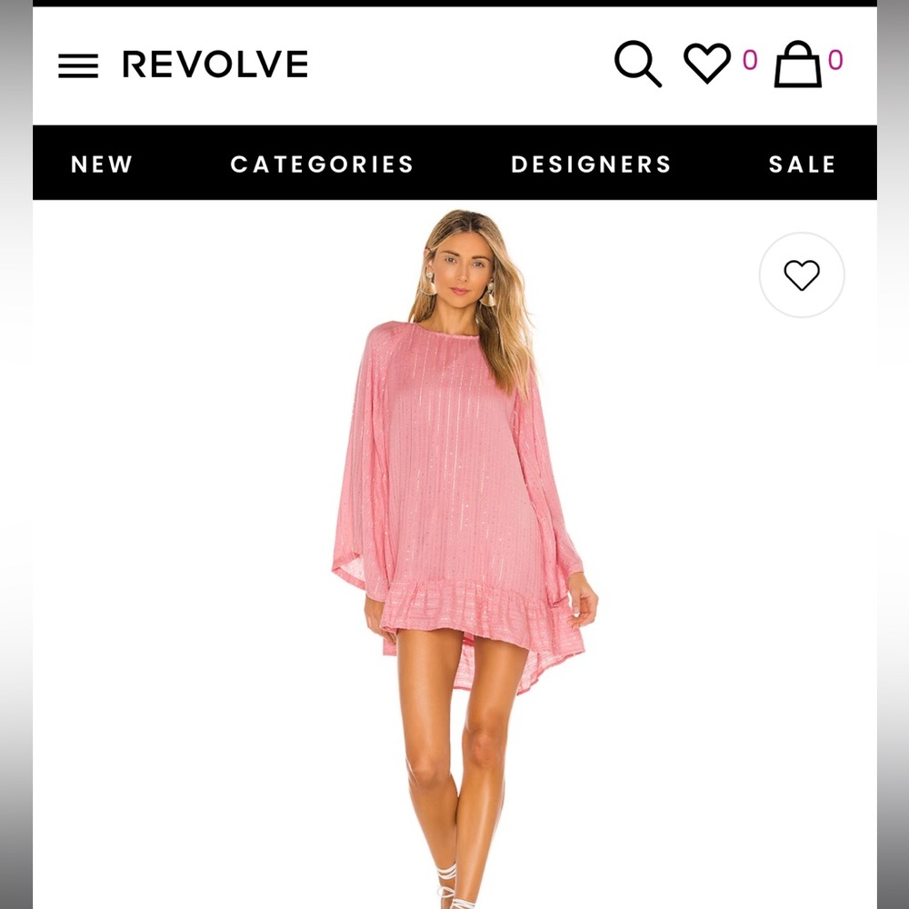 Revolve Indiana Dress in Roma Lipstick size XS/S short dress, long sleeve